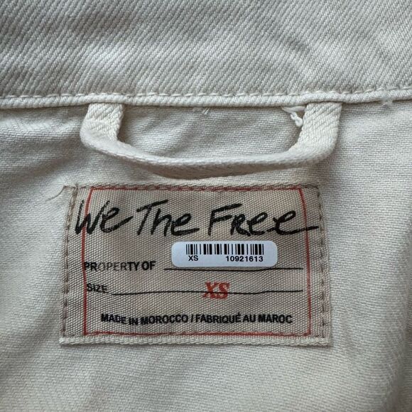 NWT Free People We The Free Women's Rumors Denim Jacket Ivory Size XS - Picture 8 of 8